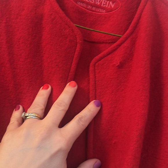 Giesswein Red Boiled Wool Jacket | Made in Austria | Minimalist Blazer - Picture 3 of 3